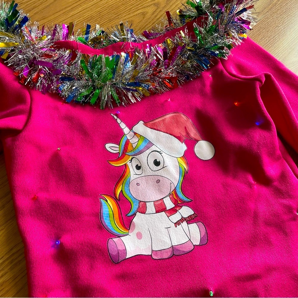 THE UGLY HOLIDAYS 🦄🎄Light Up Unicorn Tunic Sweatshirt